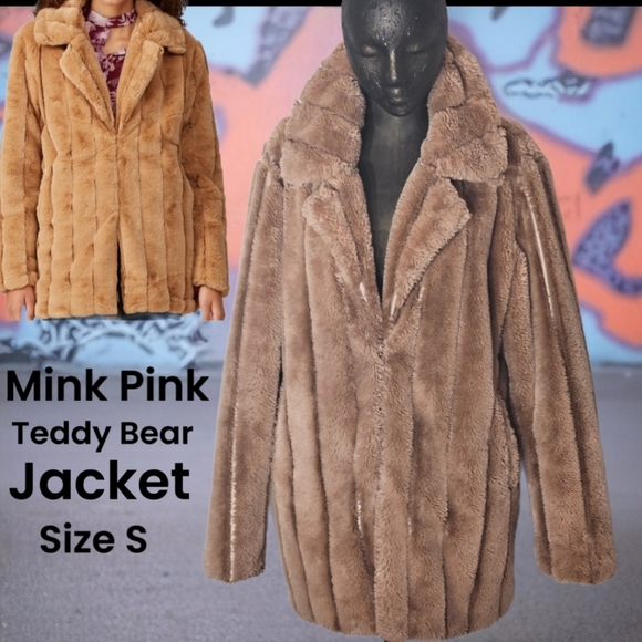 MINKPINK Cozy Teddy Faux Fur Jacket - Toffee Brown Size S - Picture 10 of 11